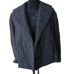 Persian Lamb Vintage Black Textured Jacket